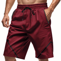 Men’s Athletic Shorts – Quick Dry Lightweight Fabric – Loose Fit – Knee Length – Zipper Pockets-3