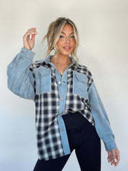 LILY | Stylish Oversize Retro Denim Shirt-2