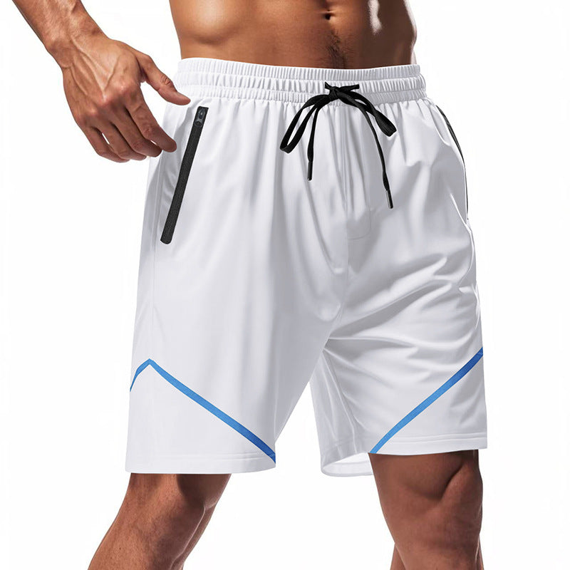 Men’s Athletic Shorts – Quick Dry Lightweight Fabric – Loose Fit – Knee Length – Zipper Pockets-1