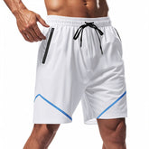 Men’s Athletic Shorts – Quick Dry Lightweight Fabric – Loose Fit – Knee Length – Zipper Pockets-1