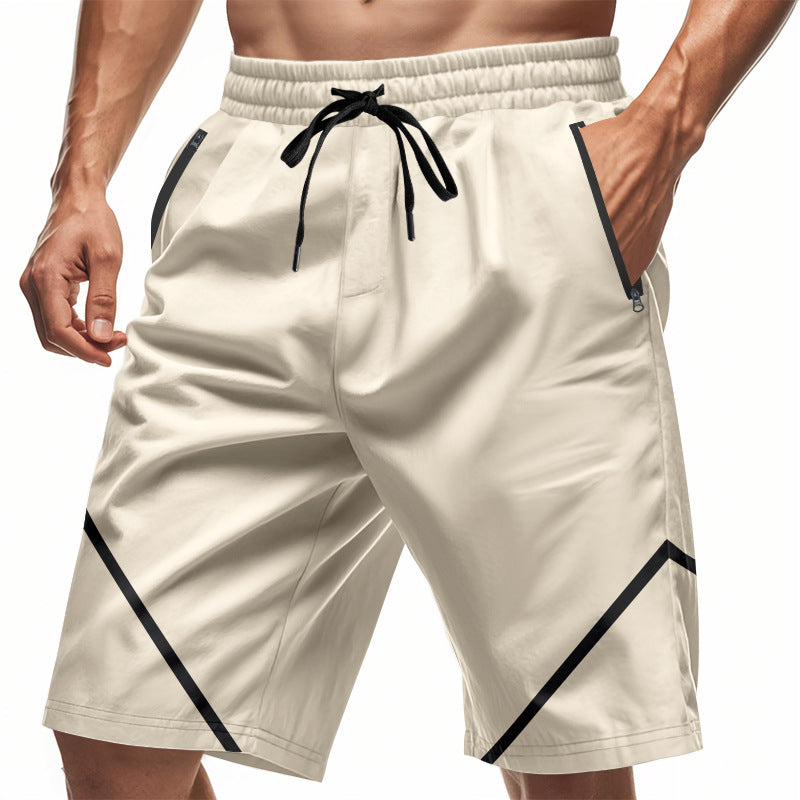 Men’s Athletic Shorts – Quick Dry Lightweight Fabric – Loose Fit – Knee Length – Zipper Pockets-2