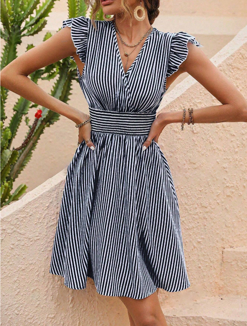Madison | Trendy Striped Women's Dress-1