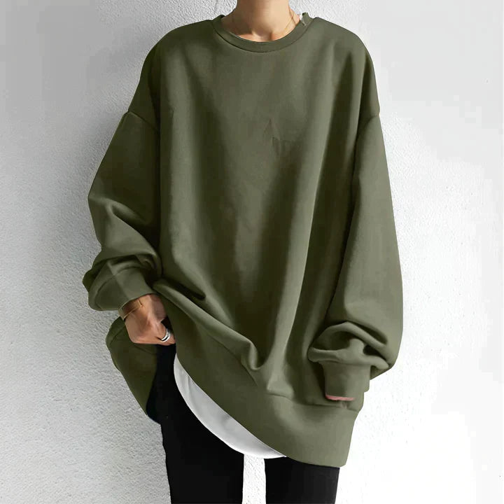 Oversized Crew Neck Sweatshirt for Women | Long Sleeves 1