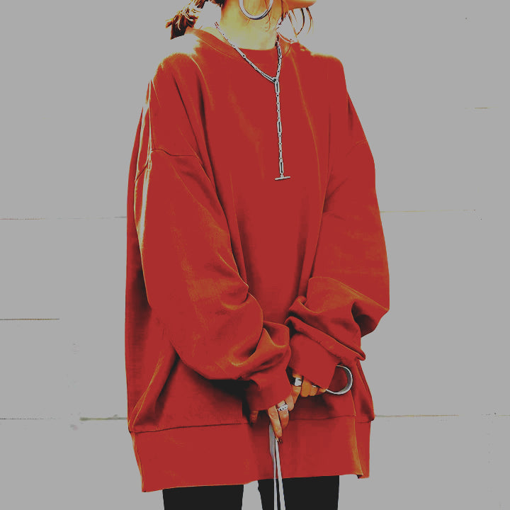 Oversized Crew Neck Sweatshirt for Women | Long Sleeves 4