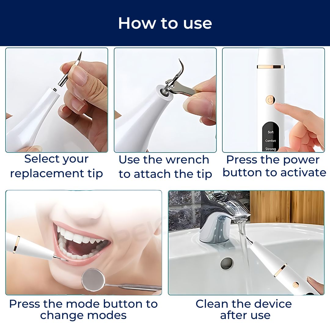 PlaqueFree Plaque Remover for teeth | Ultrasonic Teeth Cleaner - Tartar Remover from Home - Deep Teeth Cleaning and Polish 7