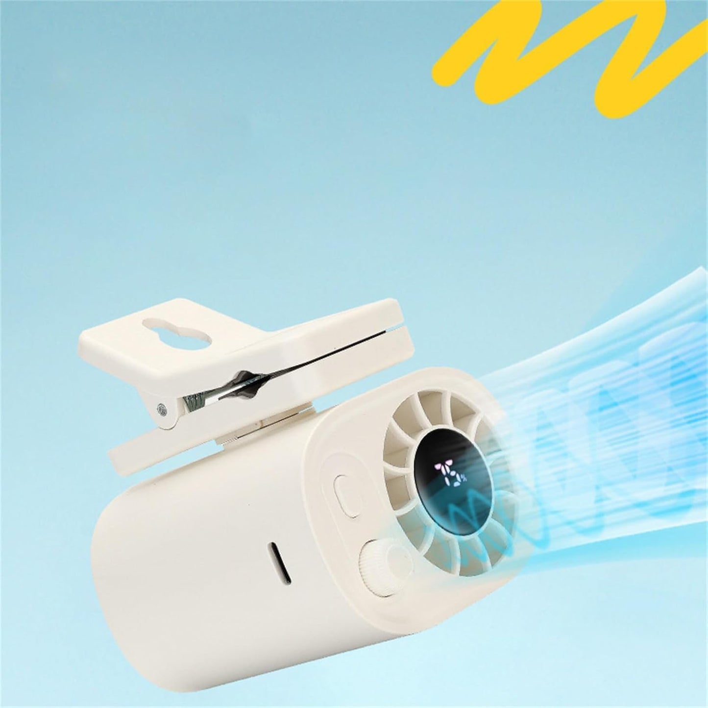 Portable Car Clip Fan – 360° Rotating USB Rechargeable Mini Fan with Clamp 5