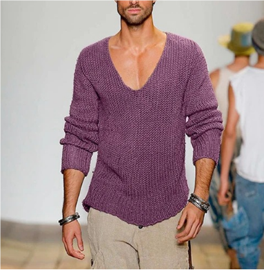 AEROL | Men's Knit V-Neck Sweater-5