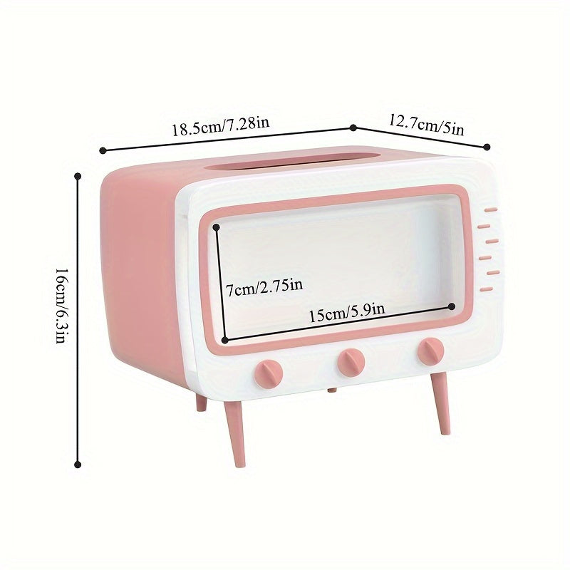 Retro -Tv -issue -Box -Box -Halter with smartphone -dock -multifunctional fabric protection for home and office decoration 3