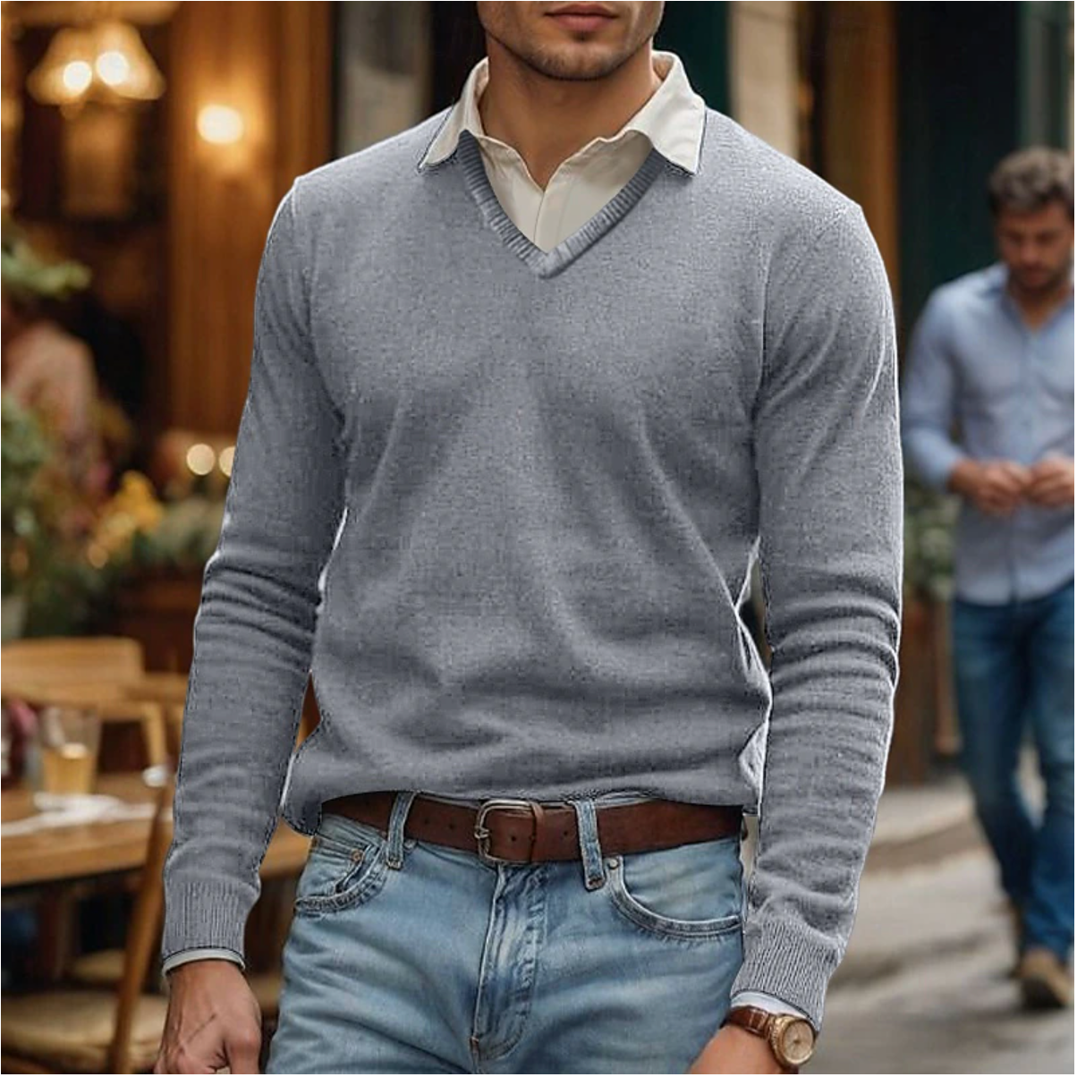 Rik | V-Neck Sweater in Soft Cotton Blend 6