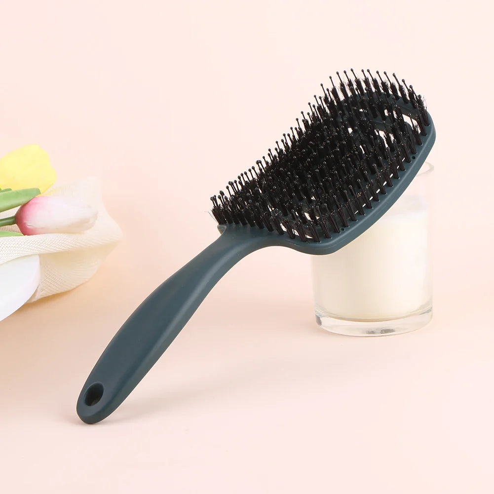 TangleFree - Nylon Bristle Detangler Brush for Curved Styling-5