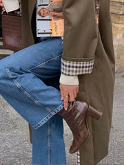 Plaid Lining Long Coat – Zeitlose urbane Eleganz