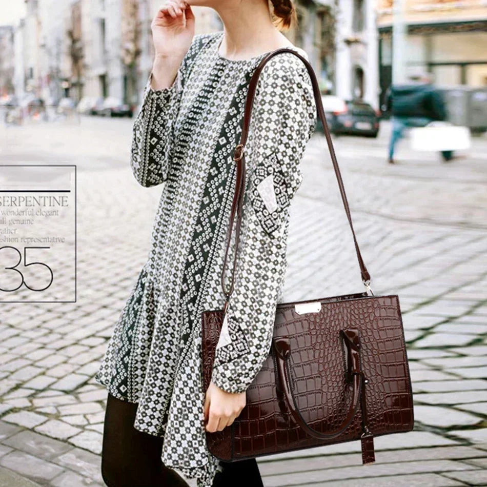 CROCODILE | Trendy Designer Croco Handbag 4