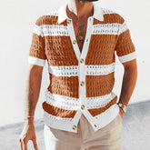 JAKE | Casual Knitted Shirt Short Sleeves Men-1