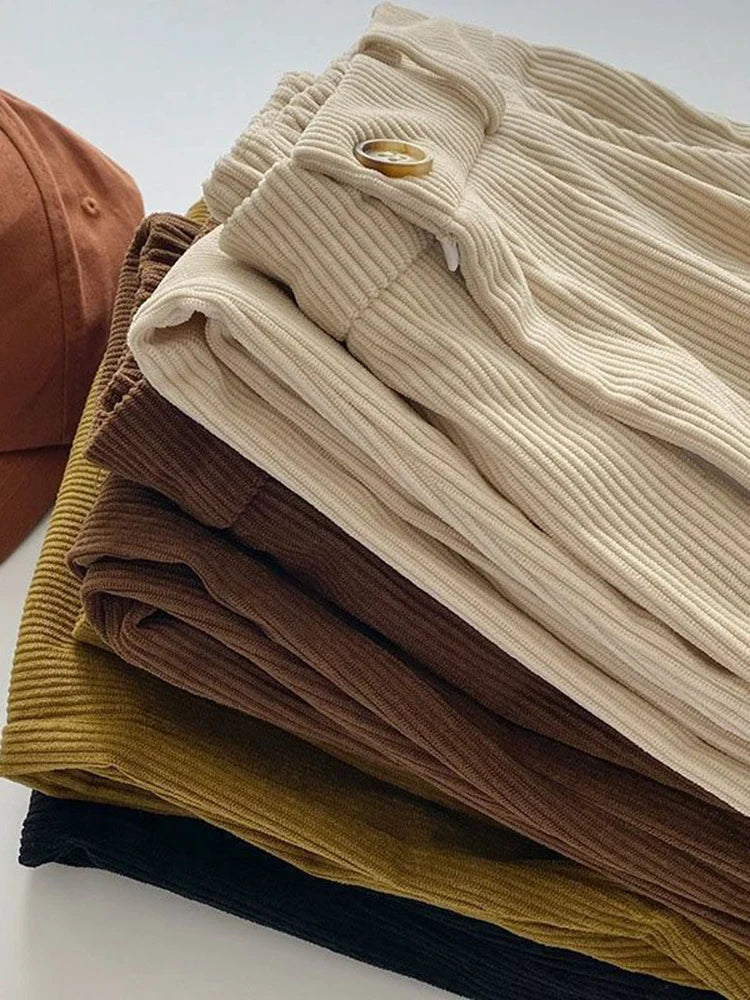 JESSY | Vintage High Waist Corduroy Pants for Women-4