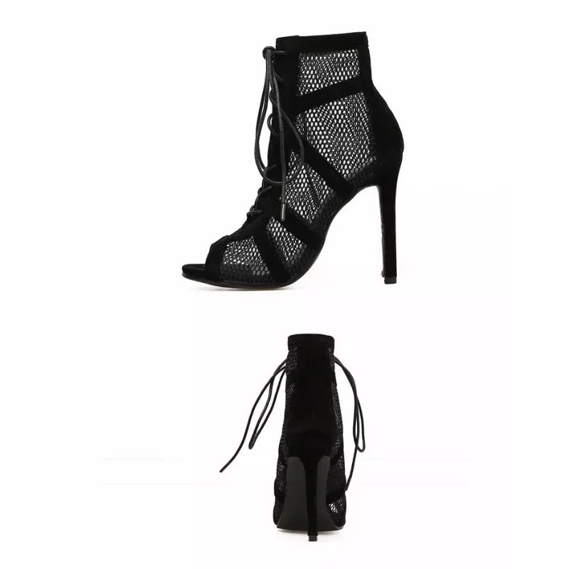 NICKA | Lace-up Sandals with Casual Mesh-6