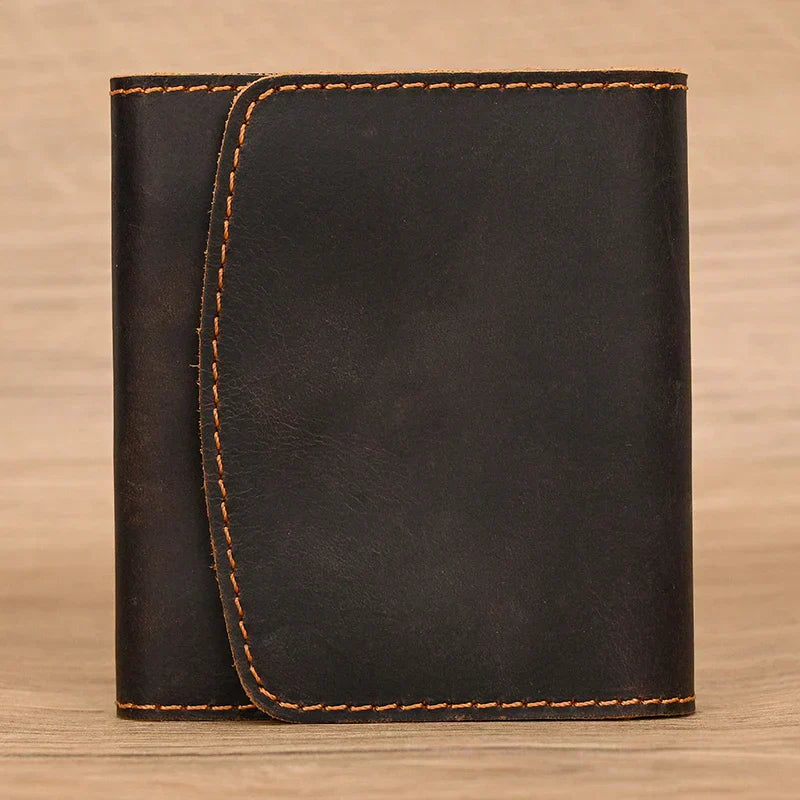 Lucas | Vintage Bifold Travel Bag Made of Cowhide Leather with Press Button 3