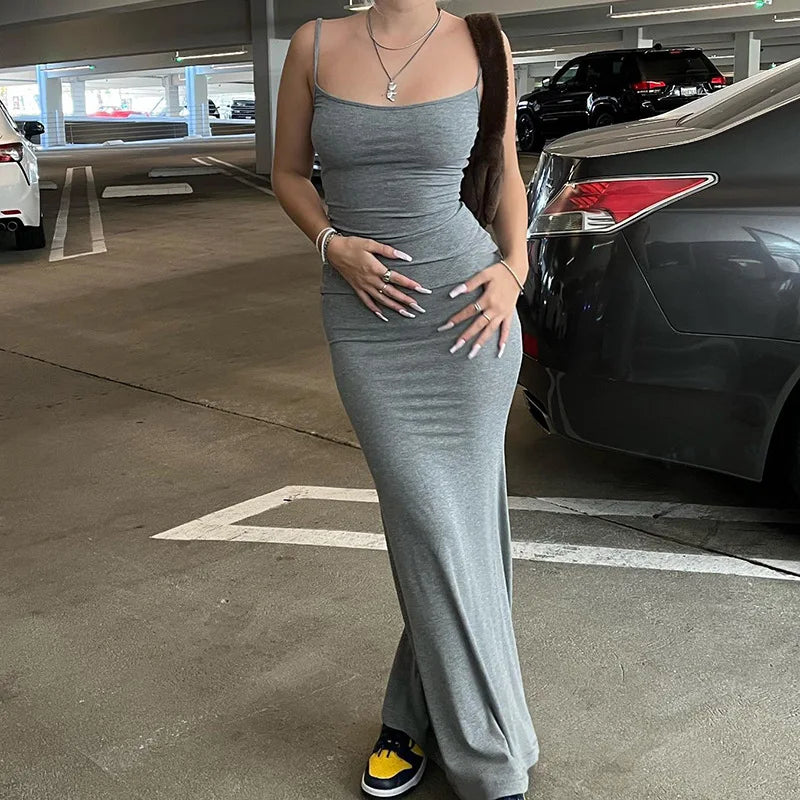 SANTORINI | Elegant Slim Maxi Dress-4