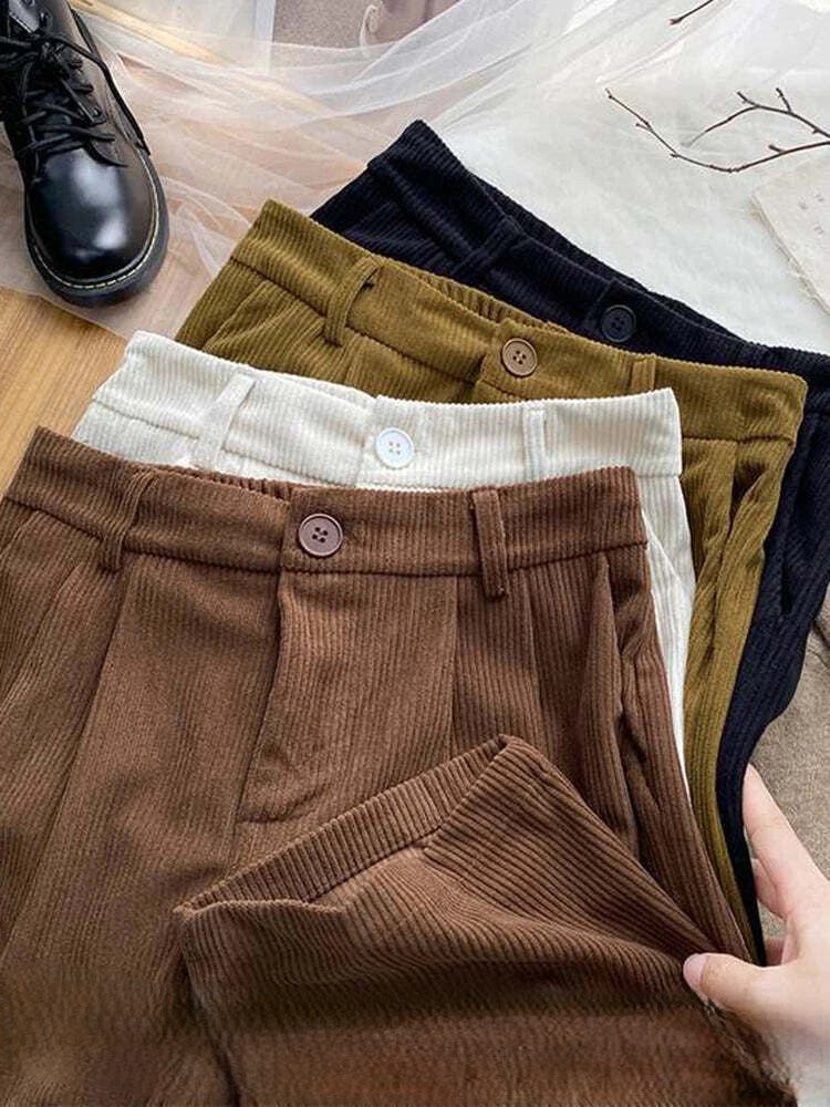 JESSY | Vintage High Waist Corduroy Pants for Women-6