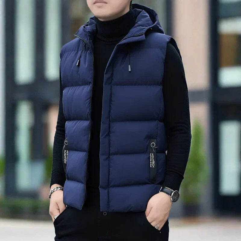 Brunello Bodywarmer | Quilted sleeveless vest for men with hood-1