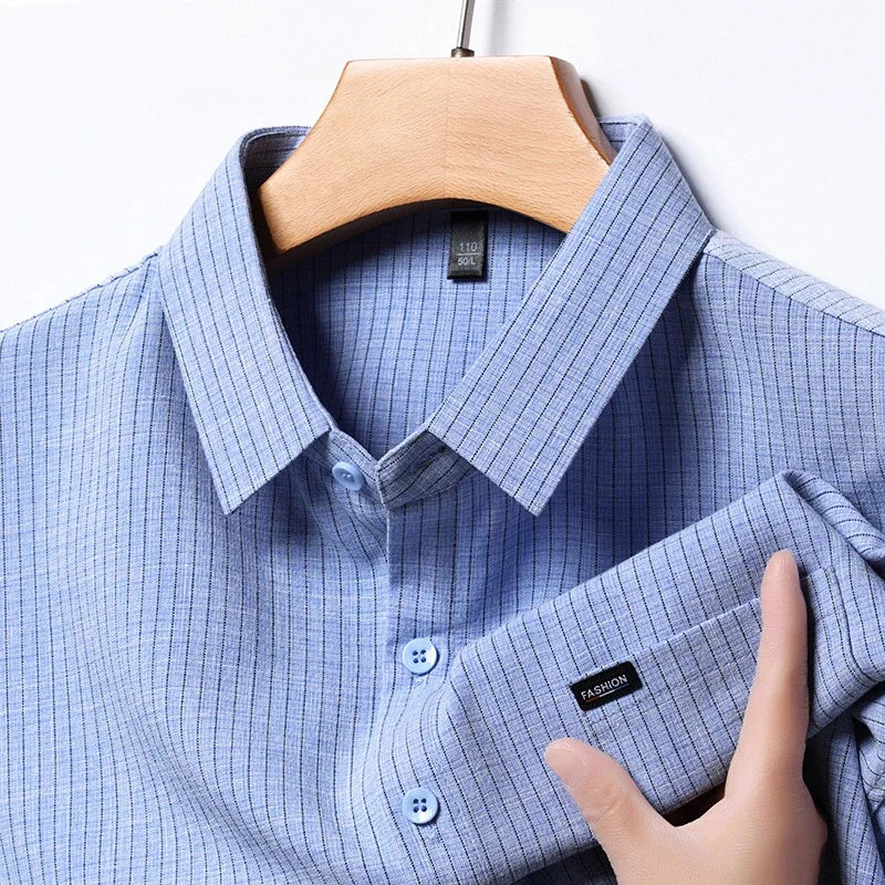 THEO | Comfortable Plaid Linen Shirt-6