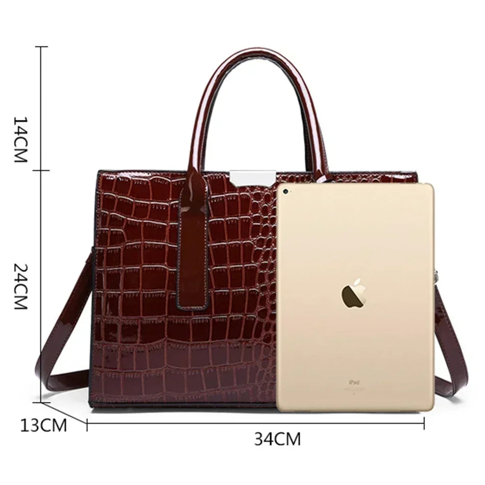 CROCODILE | Trendy Designer Croco Handbag 6
