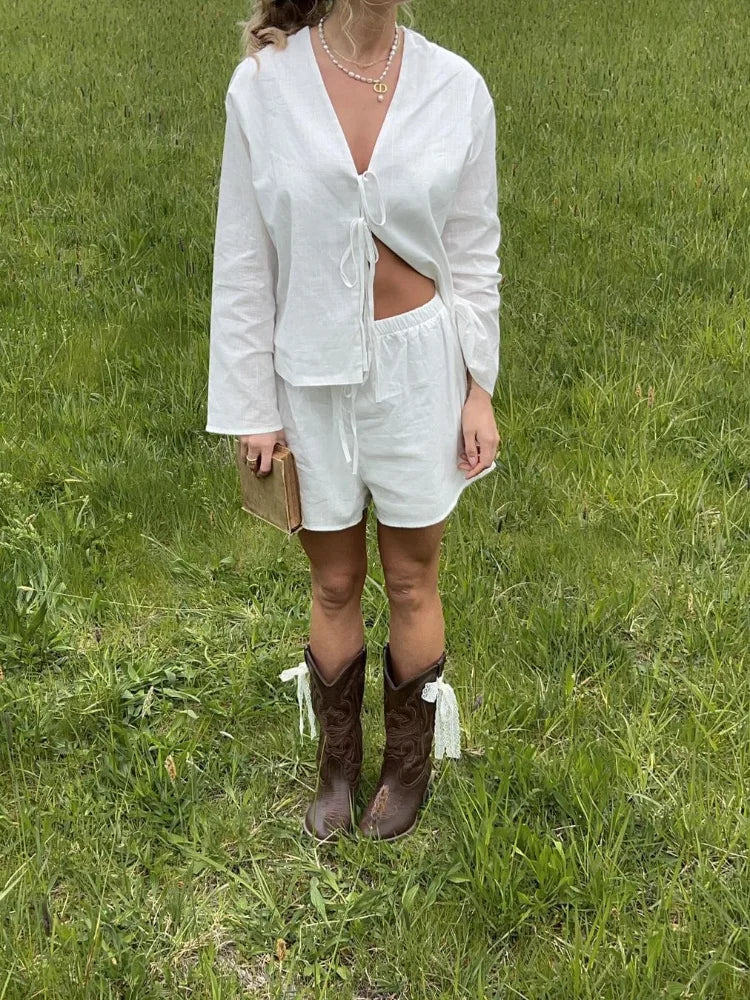 EVA | Lace-Up Long Sleeve Shirt-5