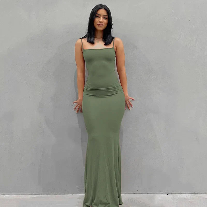 SANTORINI | Elegant Slim Maxi Dress-6
