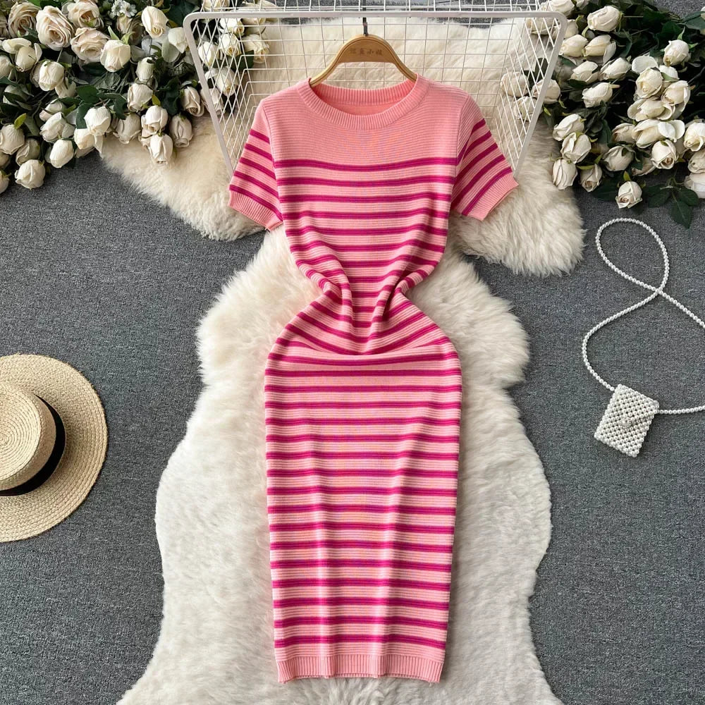 Amaya | Lightweight and Stylish Knitted Striped Dress-5