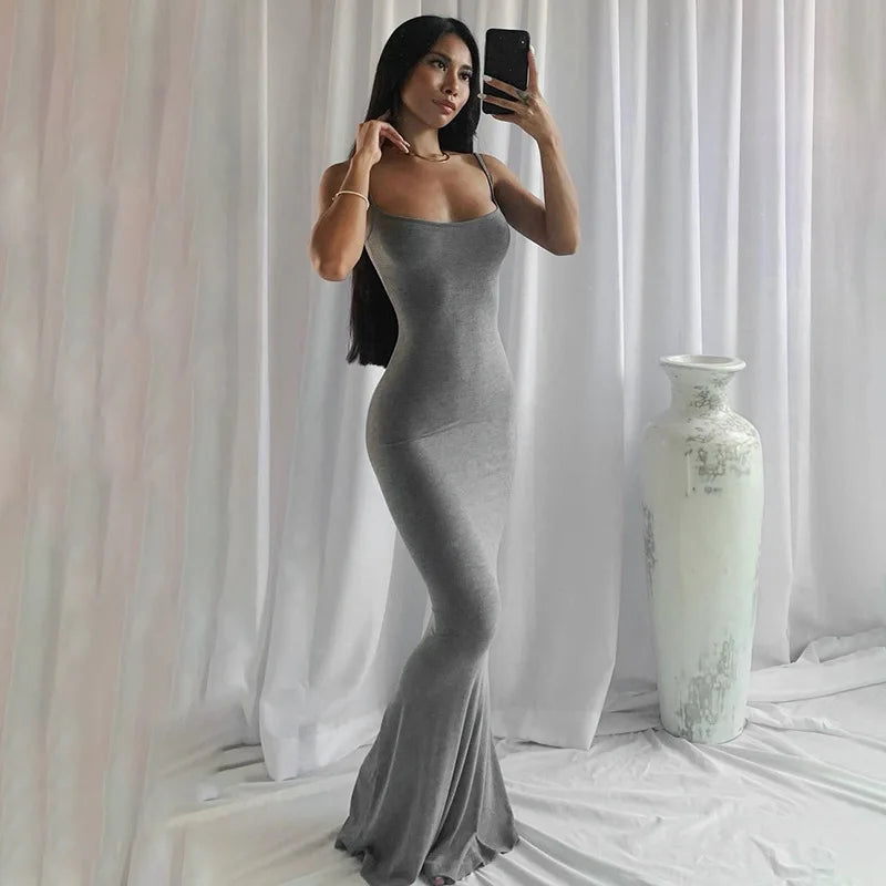 SANTORINI | Elegant Slim Maxi Dress-3