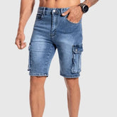 Men’s Denim Cargo Shorts - Durable Mid-Length - Multiple Pockets - Casual Fit-3