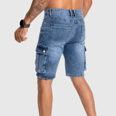 Men’s Denim Cargo Shorts - Durable Mid-Length - Multiple Pockets - Casual Fit-4
