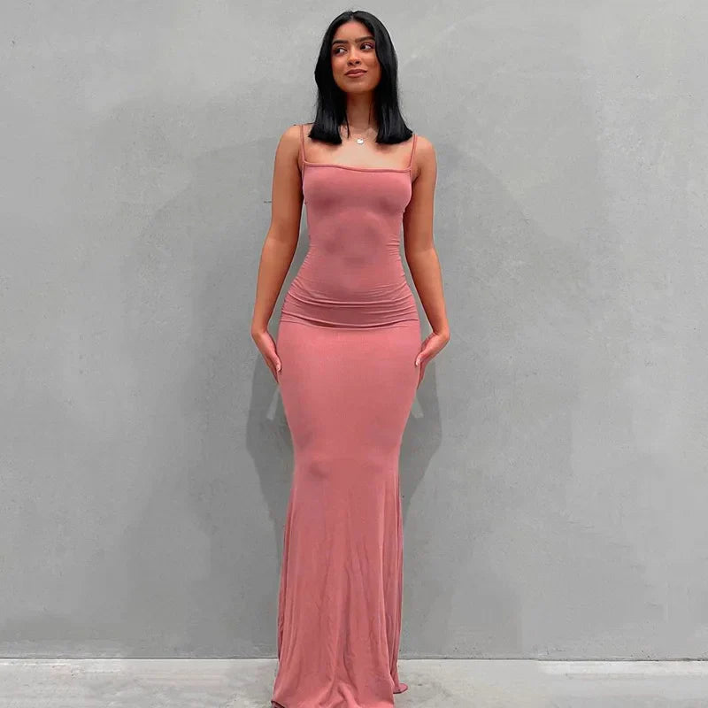 SANTORINI | Elegant Slim Maxi Dress-5