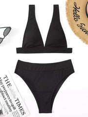 Olivia | High-Waisted Ribbed Swimwear Set-4