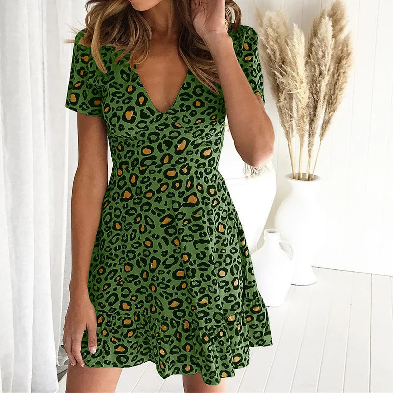 Myla | Fashionable Leopard Printed Summer Dress-4