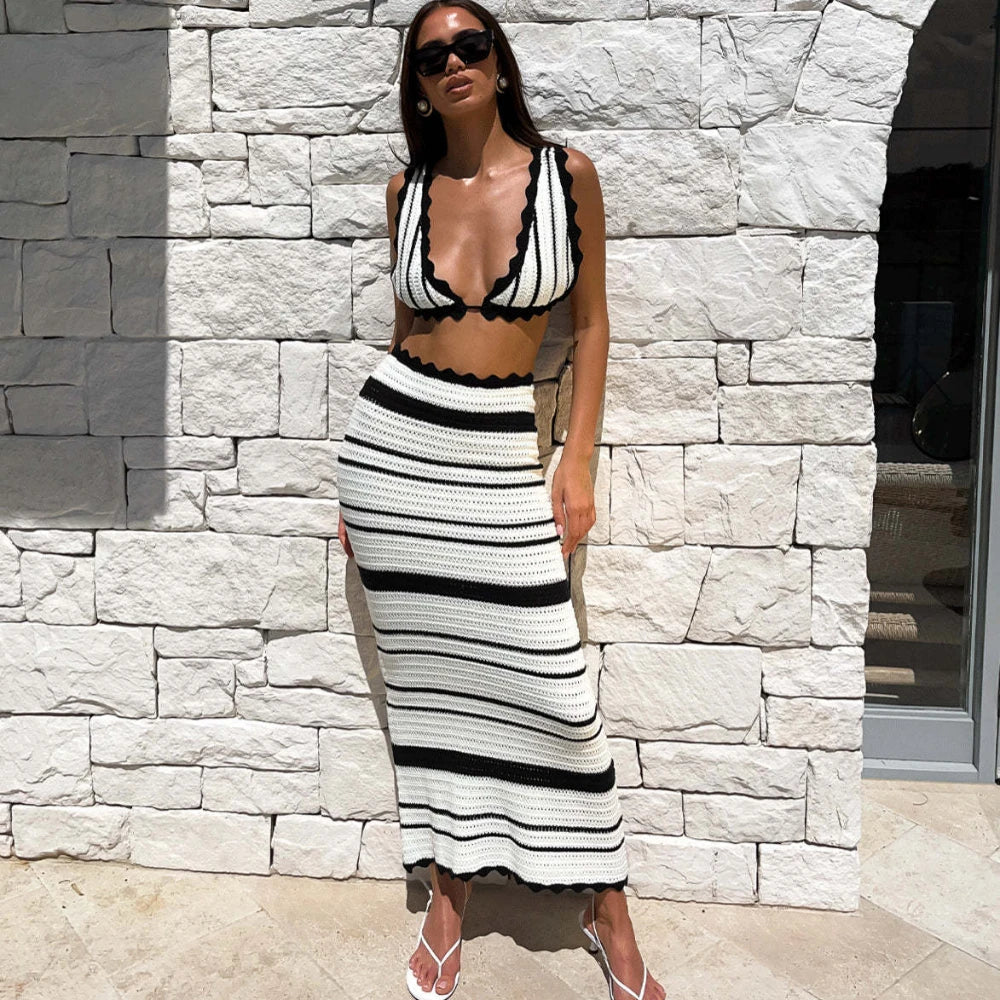 ADDISON | Knitted Beach Bohemian Two Piece Set-4