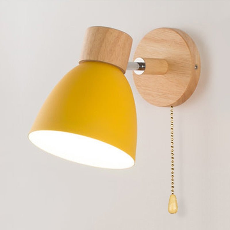 Scandinavian wooden hanging wall lamp 11