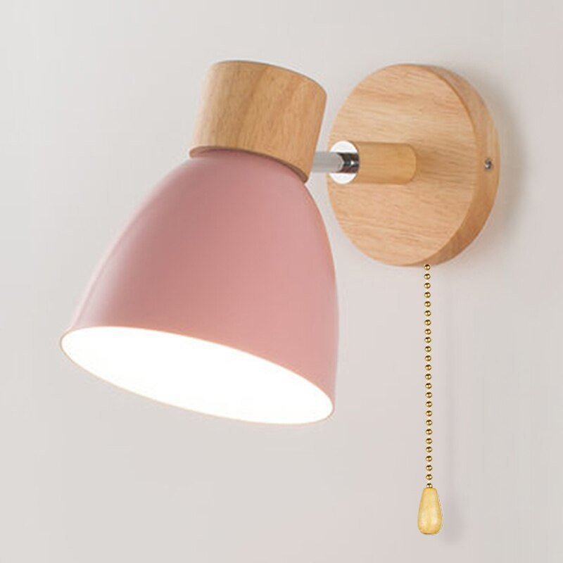 Scandinavian wooden hanging wall lamp 5