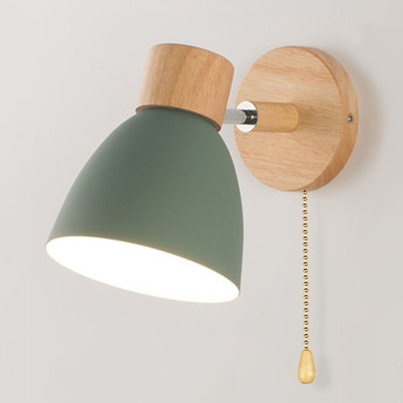 Scandinavian wooden hanging wall lamp 7