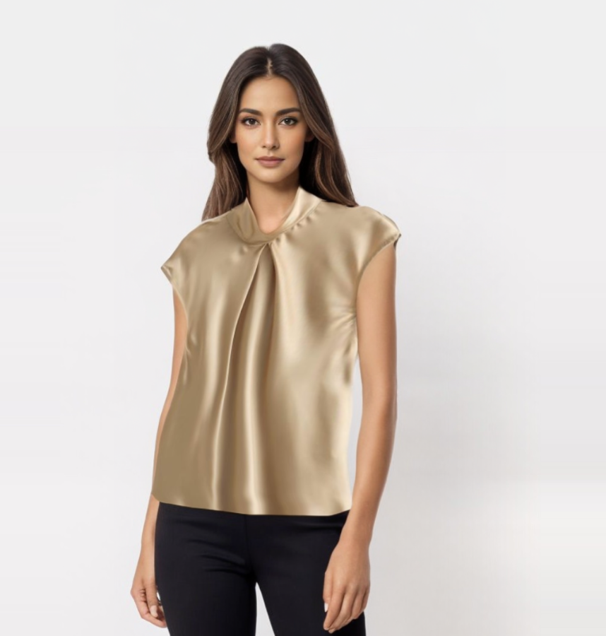 LYRA | Elegant Satin Sleeveless Blouse-1