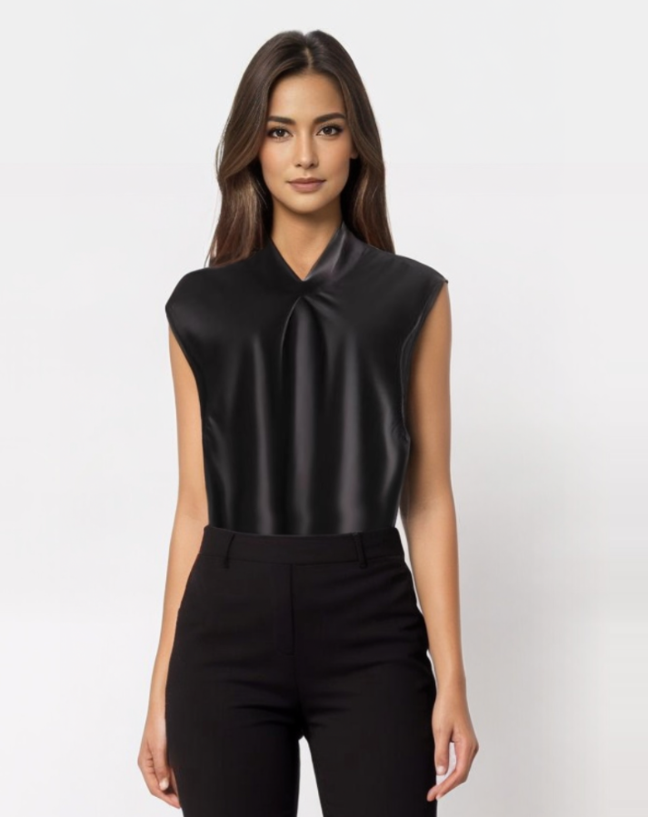 LYRA | Elegant Satin Sleeveless Blouse-3