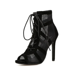 NICKA | Lace-up Sandals with Casual Mesh-1