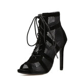 NICKA | Lace-up Sandals with Casual Mesh-1