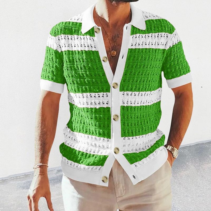 JAKE | Casual Knitted Shirt Short Sleeves Men-4
