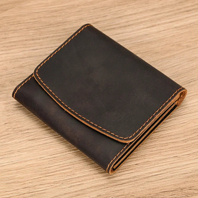 Lucas | Vintage Bifold Travel Bag Made of Cowhide Leather with Press Button 5