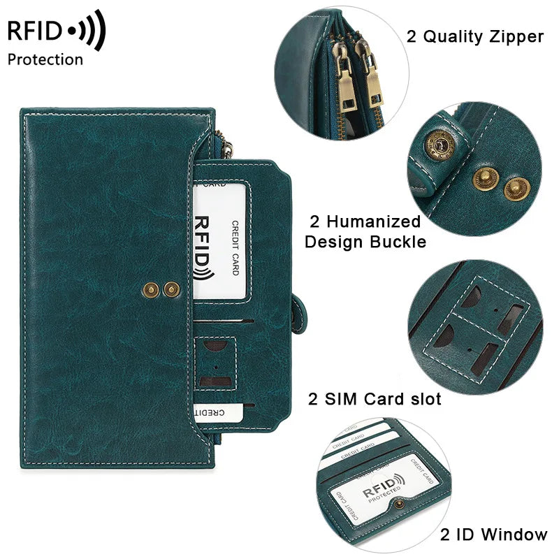 Savanna | RFID-blocking large travel clutch wallet 4