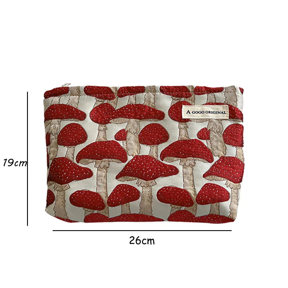 Ellie | Cute Mushroom Print Cosmetic Bag 6