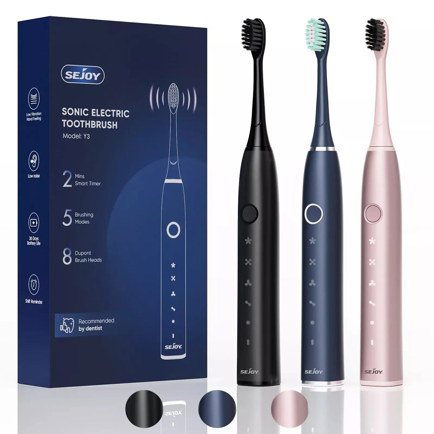 FreshSonic - 5-Mode Electric Toothbrush with Whitening & Travel Case-2
