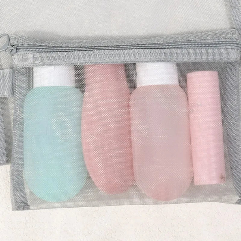 Keily | 3-piece Nylon Mesh Cosmetic and Toiletry Bag Set 6