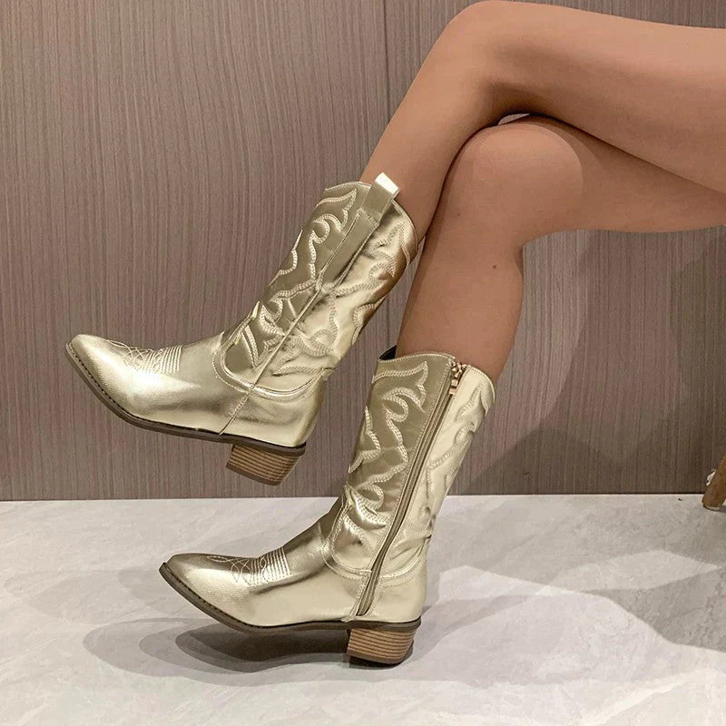 ARABELLA | Fashionable Metallic Boots-4