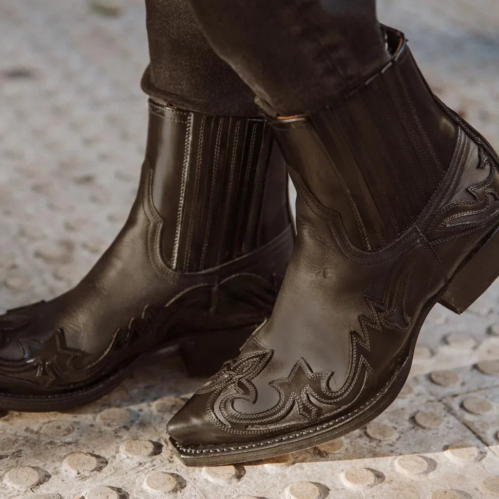 SARAH | Leather Cowboy Boots Women-4
